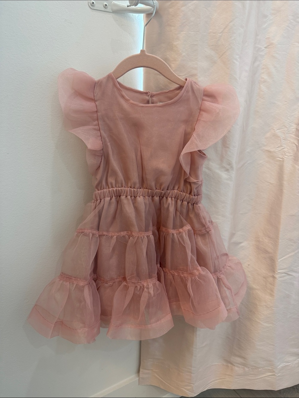 Habitual Blush Pink Ruffle Tiered Dress for Girls